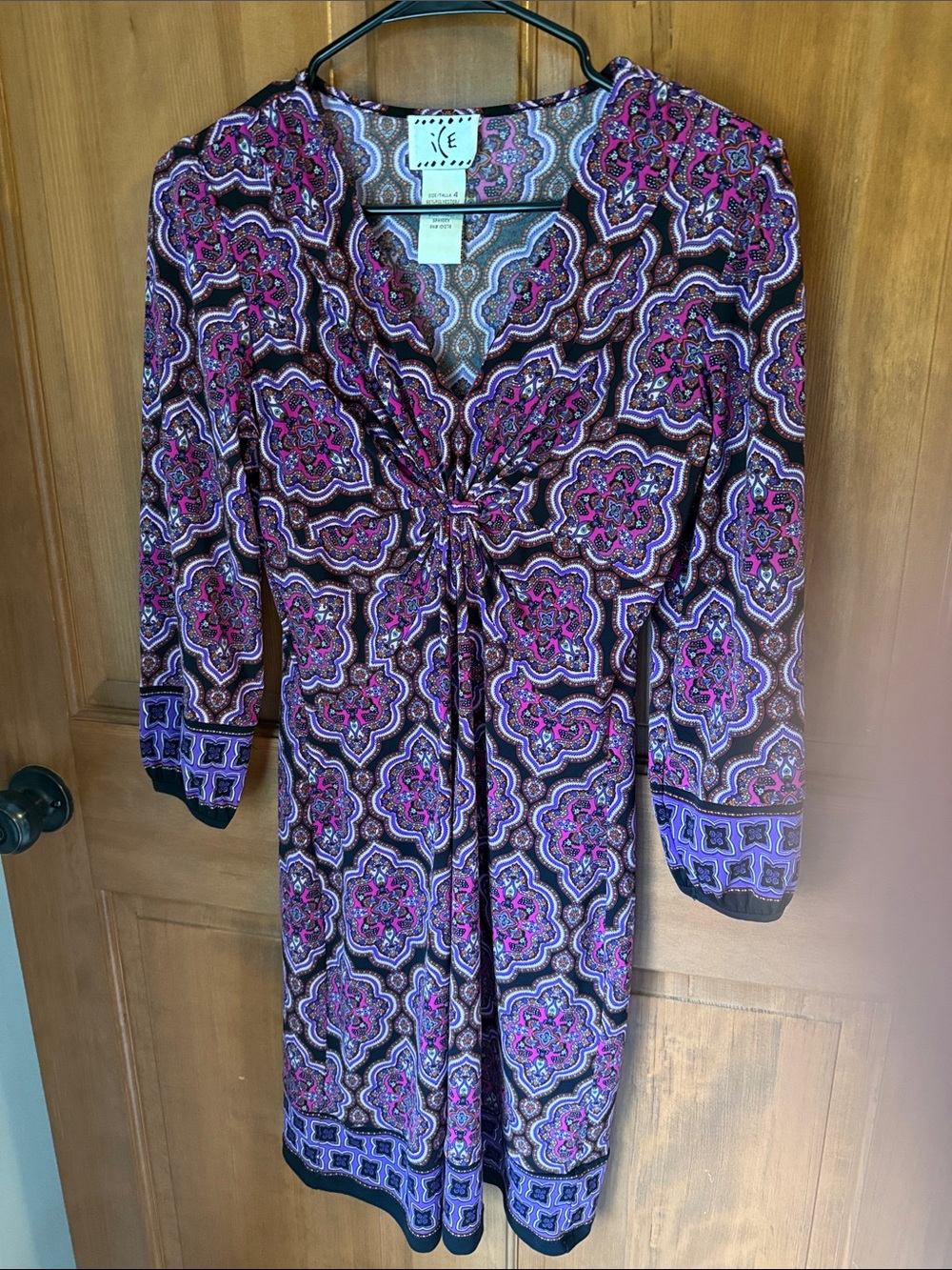 Ile Purple Mid Sleeve Dress